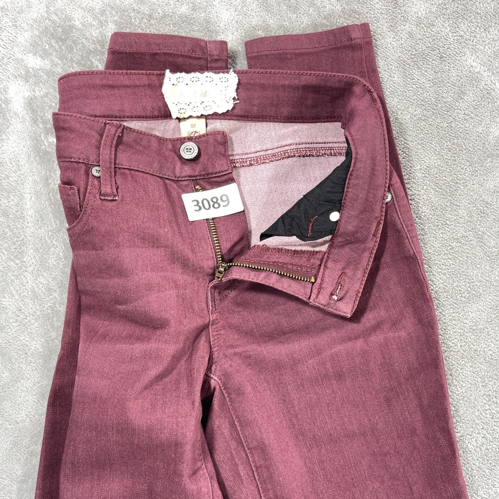 Altar'd State Skinny Jeans Womens‎ 27/5 Burgundy Wine Low Rise Stretch Denim